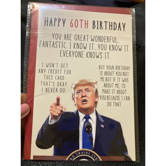 60th Birthday Card Funny Trump Naughty Donald Gifts Cards Envelope Seal Presiden - Picture 4 of 5